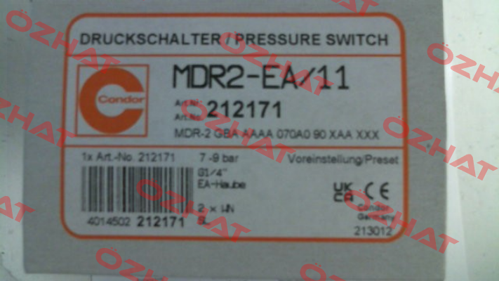 212171 / MDR 2/11-EA / MDR-2 GBA AAAA 070A090 XAA XXX Condor