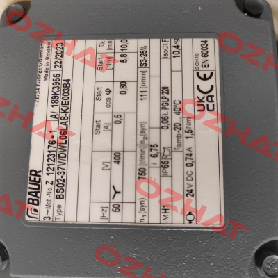 189K3955 - BS02-37V/DWL06LA8-K/E003B4 Bauer