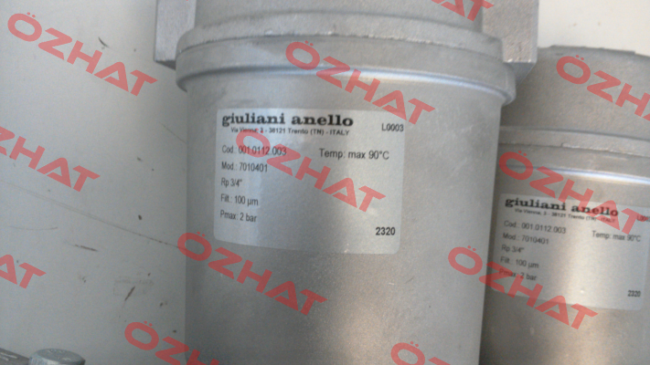 KIT REPLACEMENT GASKETS FOR LINE FILTER 70104/01; Giuliani Anello