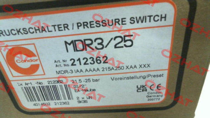 MDR 3/25  272885 Condor