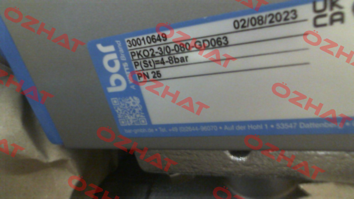 PKO2-3/0-080-GD063 PN25 bar