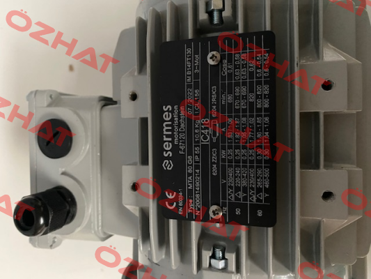 MOT.80 0,25KW 8P 230/400V 50/60HZ B14FT130 IC418 Almo